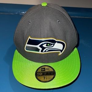 New Era Gray and Neon Green Hat